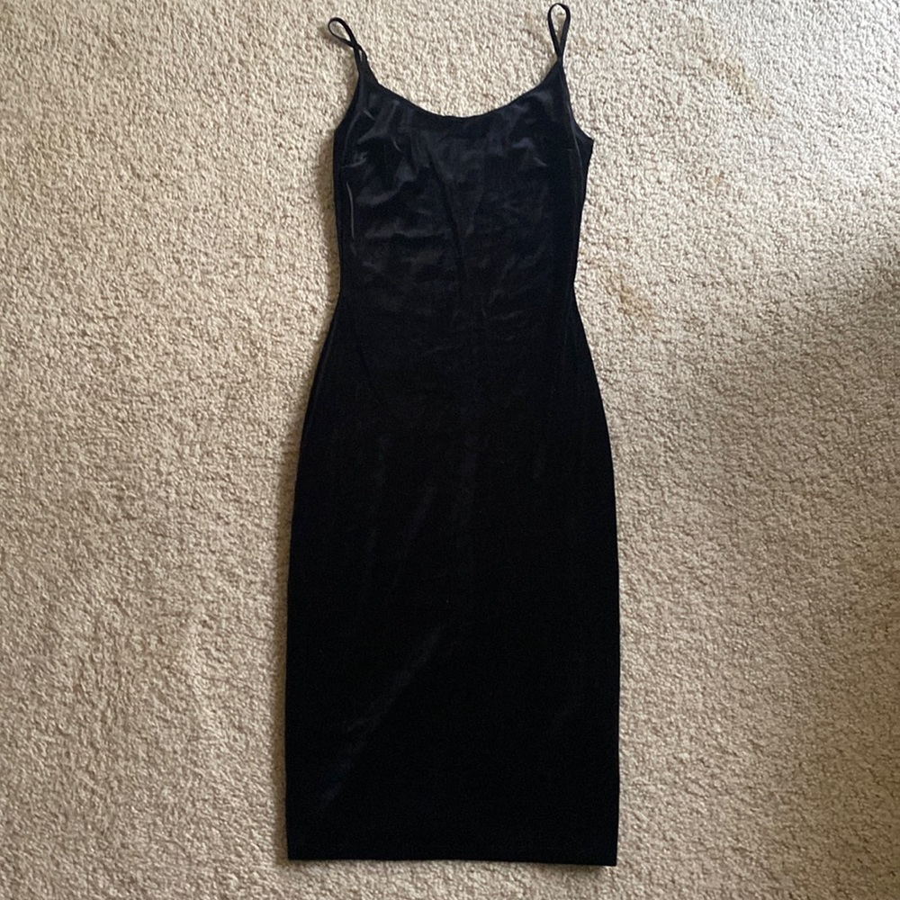 Mini Black Velvet Dress